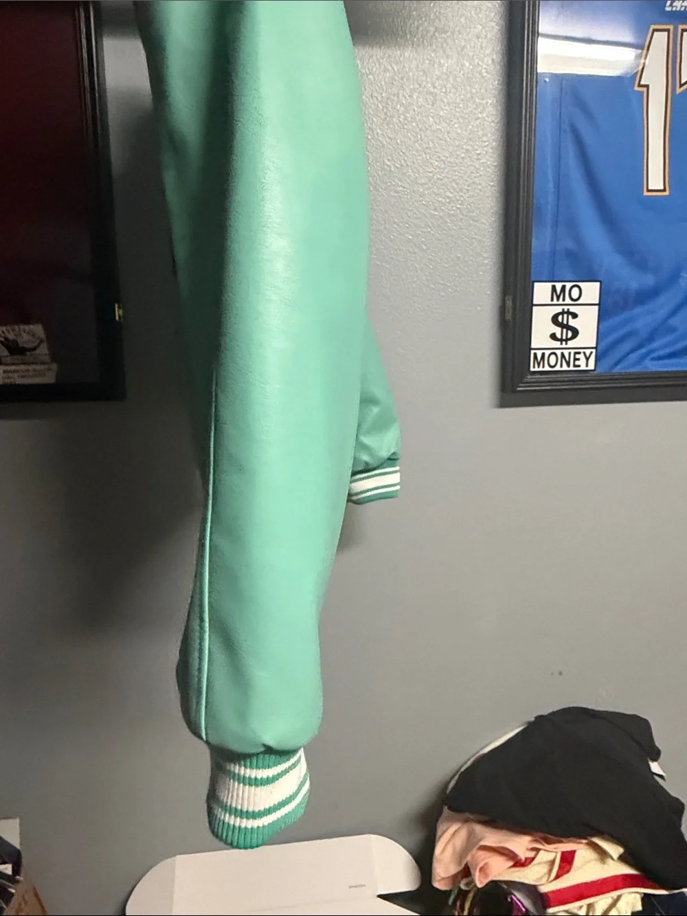 Avirex Mint Green Graphic Bomber Jacket